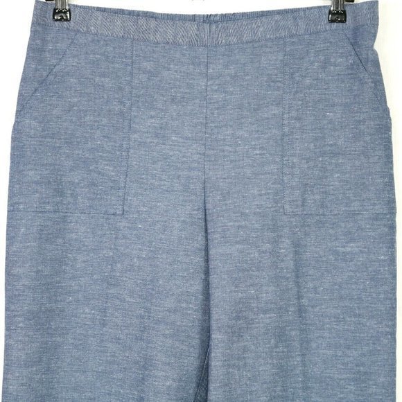 Alfred‎ Dunner St Augustine Capri Pants Blue Chambray Linen Pull On 16 - Picture 6 of 11